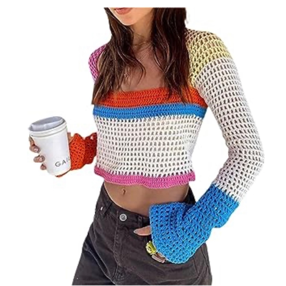 Crochet knit crop top